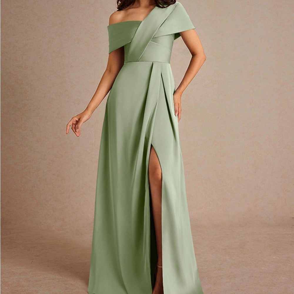 Azazie Dusty Sage Green Maxi Dress